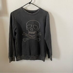 Girls Charcoal Skull Sweater XL
